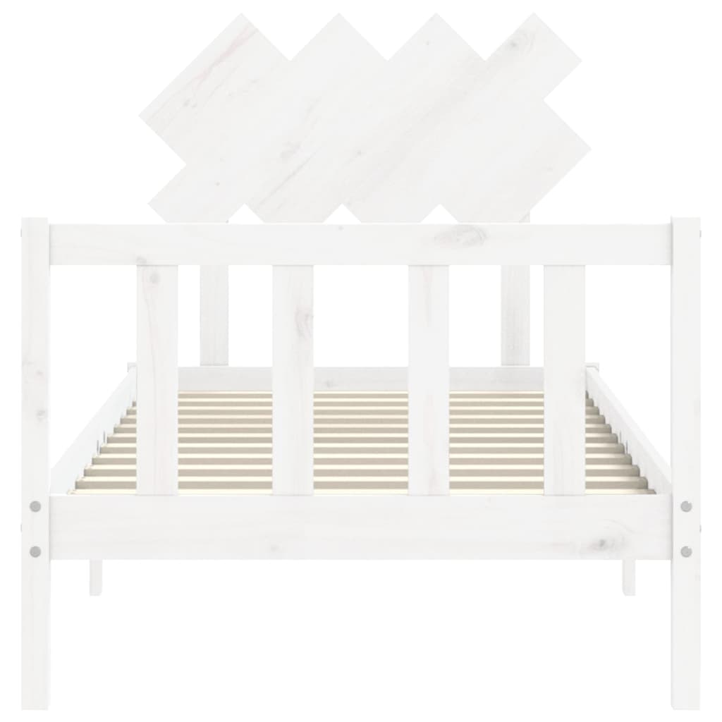 Giroletto Senza Materasso Bianco 90x200 Cm Legno Massello Pino - Image 6