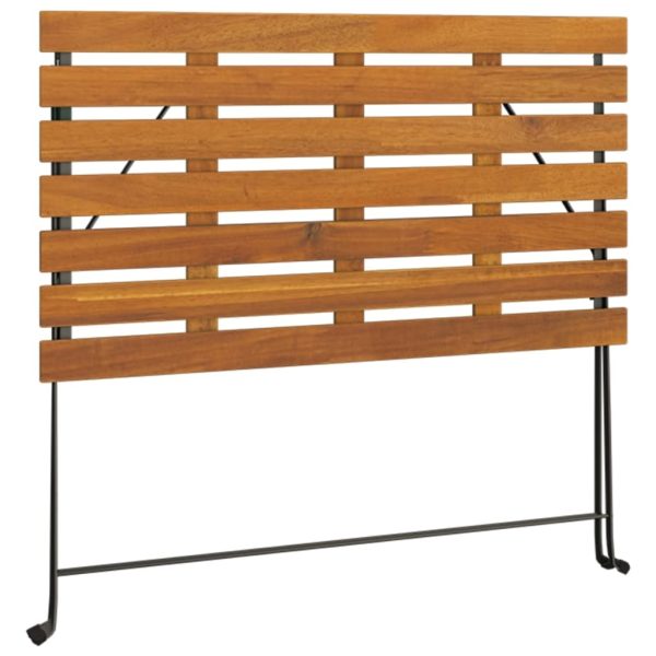 Tavolo Bistrò Pieghevole 100x54x71 Cm Massello Acacia E Acciaio - Image 6