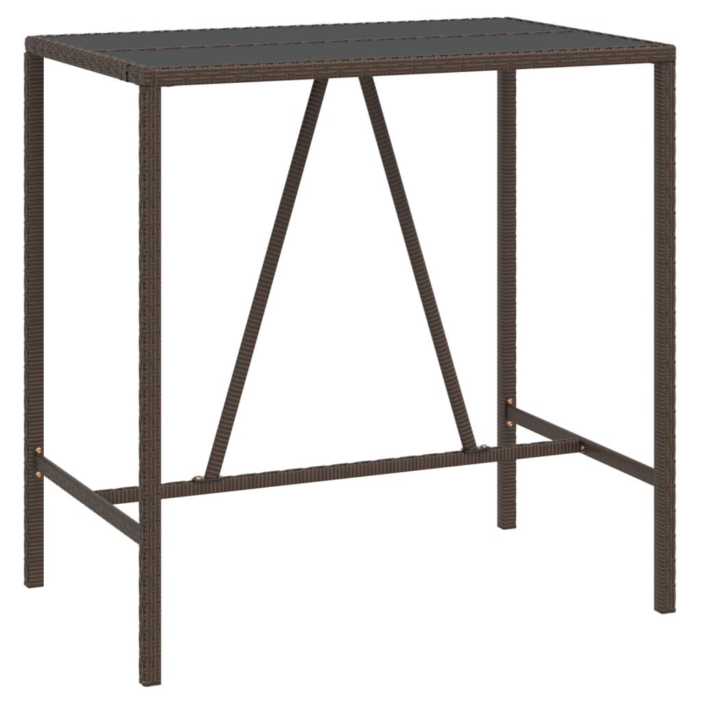 Set Bar Da Giardino 5 Pz Con Cuscini In Polyrattan Marrone - Image 4