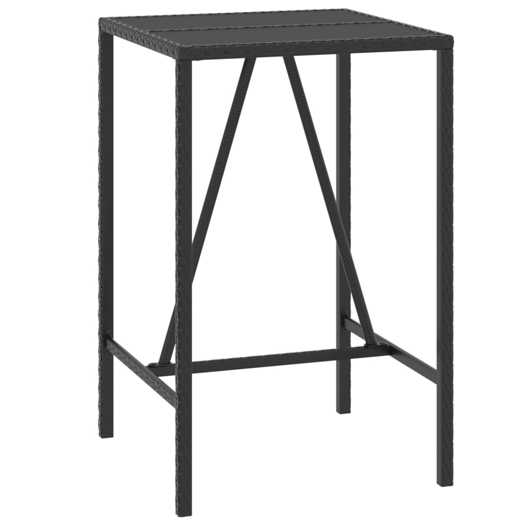 Set Bar Da Giardino 5 Pz Con Cuscini In Polyrattan Nero - Image 4