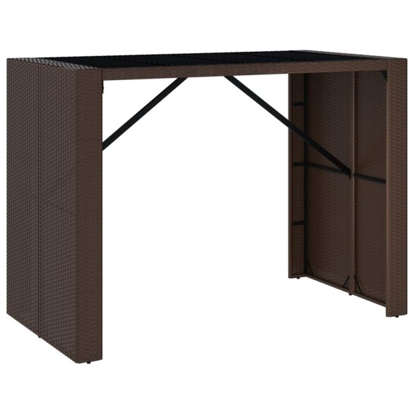Set Bar Da Giardino 5 Pz Con Cuscini In Polyrattan Marrone - Image 4