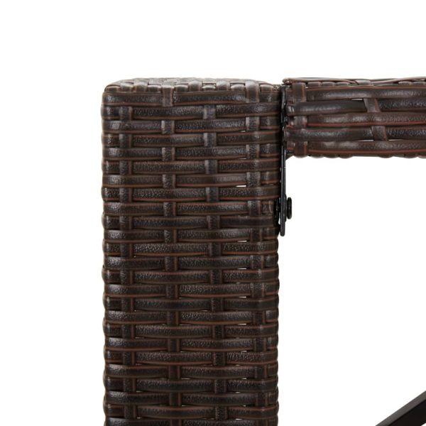 Set Bar Da Giardino 5 Pz Con Cuscini In Polyrattan Marrone - Image 6