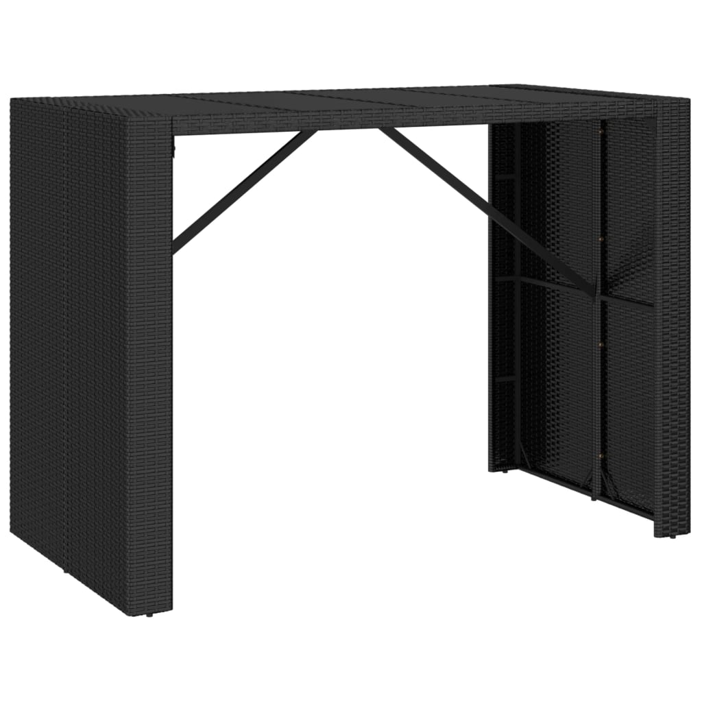 Set Bar Da Giardino 5 Pz Con Cuscini In Polyrattan Nero - Image 4