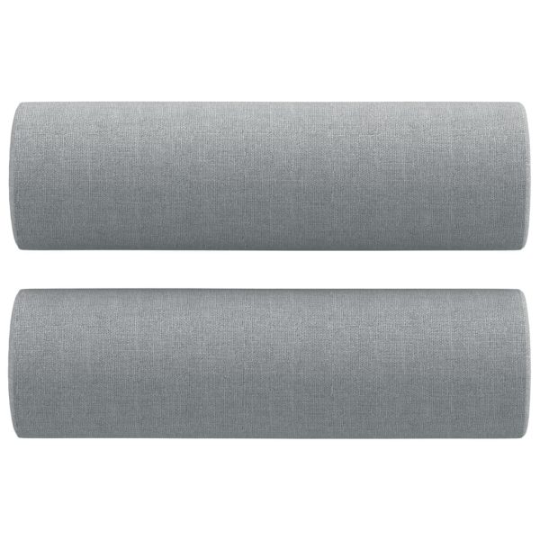 Divano A 2 Posti Con Cuscini Grigio Chiaro 140 Cm In Tessuto - Image 5