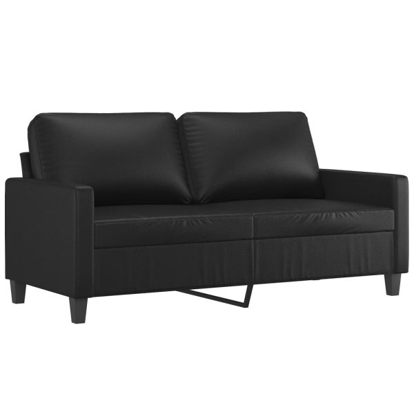 Set Di Divani 2 Pz Con Cuscini Nero In Similpelle - Image 4