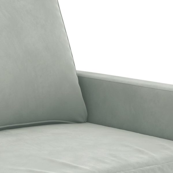 Set Di Divani 2 Pz Con Cuscini Grigio Chiaro In Velluto - Image 5