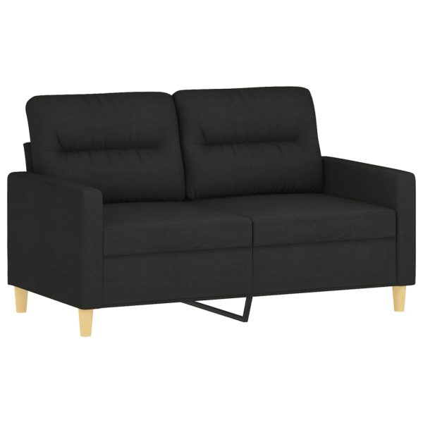 Set Di Divani 2 Pz Con Cuscini Nero In Tessuto - Image 3