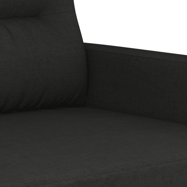Set Di Divani 2 Pz Con Cuscini Nero In Tessuto - Image 5