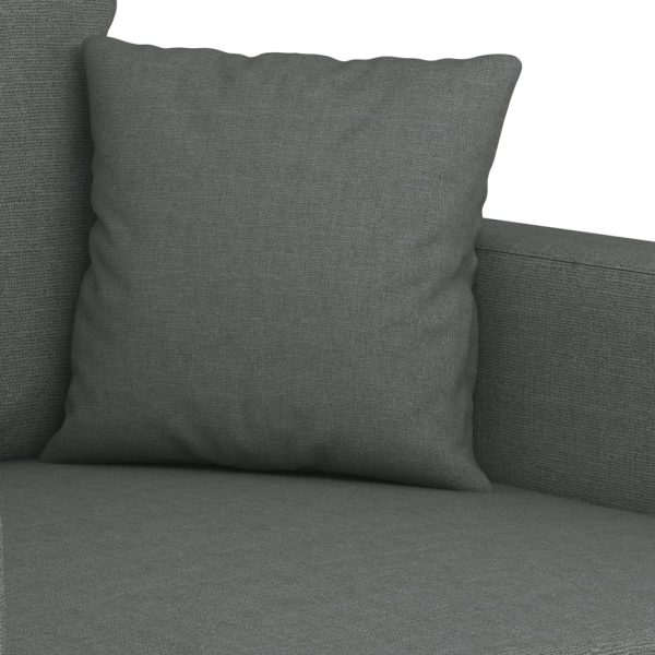 Set Di Divani 2 Pz Con Cuscini Grigio Scuro In Tessuto - Image 5