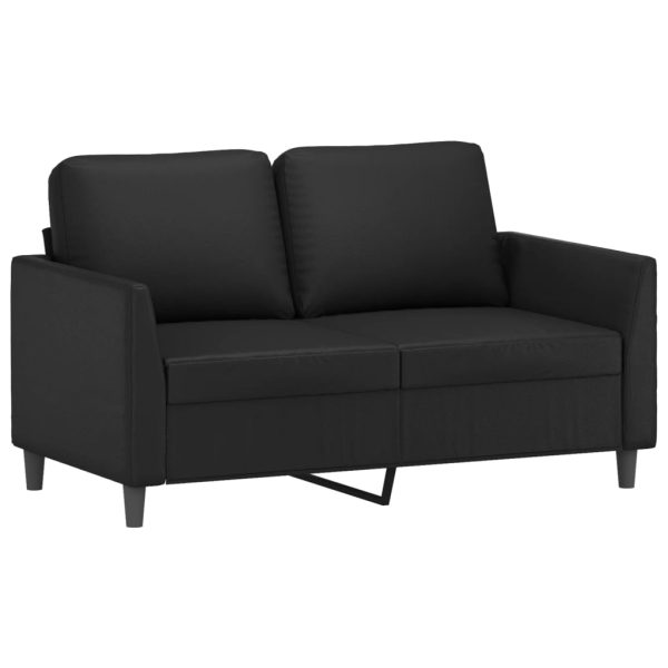 Set Di Divani 2 Pz Con Cuscini Nero In Similpelle - Image 3