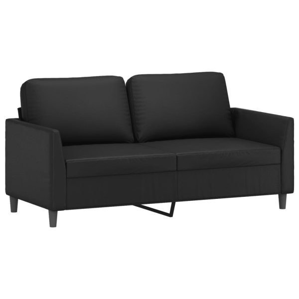 Set Di Divani 2 Pz Con Cuscini Nero In Similpelle - Image 4