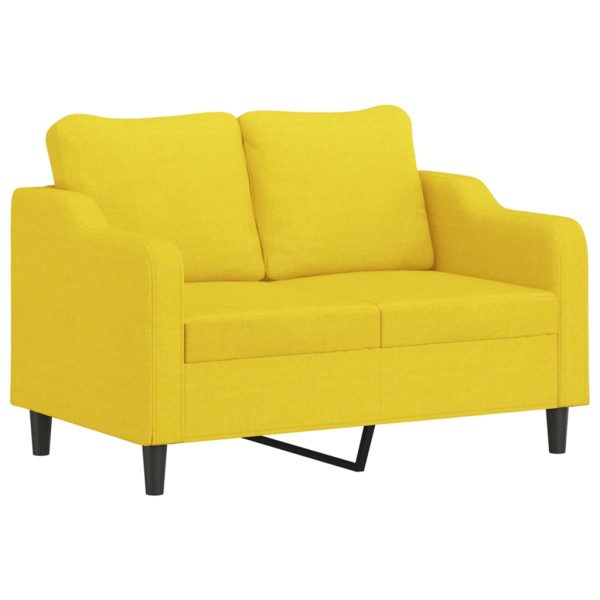 Set Di Divani 2 Pz Con Cuscini Giallo Chiaro In Tessuto - Image 3