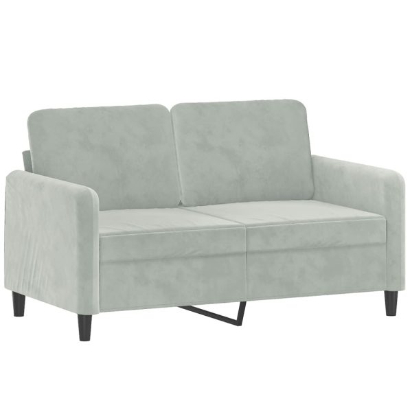 Set Di Divani 3 Pz Grigio Chiaro In Velluto - Image 4