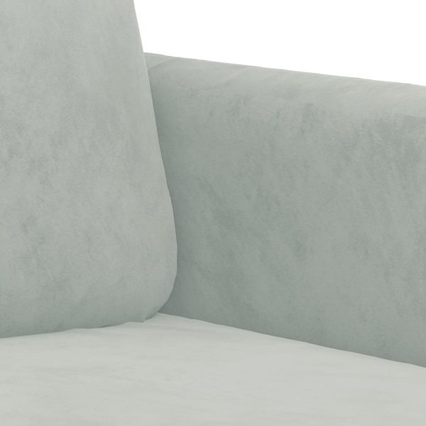 Set Di Divani 3 Pz Grigio Chiaro In Velluto - Image 6
