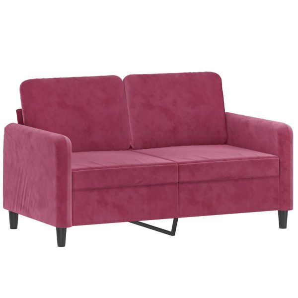 Set Di Divani 2 Pz Rosso Vino In Velluto - Image 3