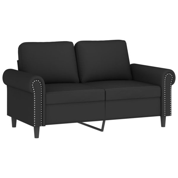 Set Di Divani 2 Pz Con Cuscini Nero In Velluto - Image 3