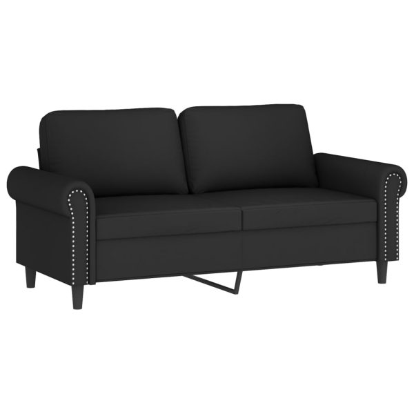 Set Di Divani 2 Pz Con Cuscini Nero In Velluto - Image 4