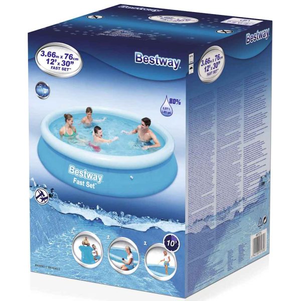 Bestway Piscina Gonfiabile Rotonda Fast Set 366x76 Cm 57273 - Image 3