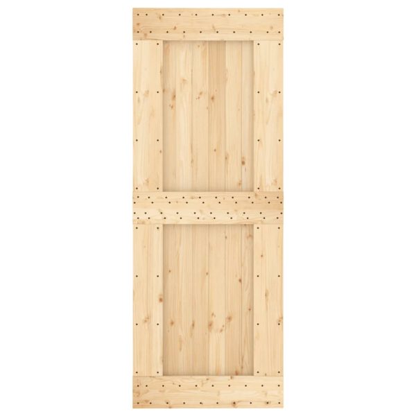 Porta Scorrevole Con Set Hardware 80x210 Cm Legno Massello Pino - Image 4