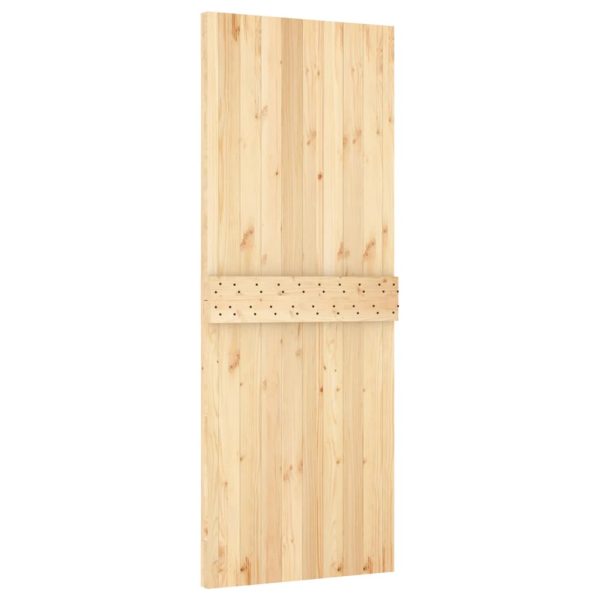 Porta Scorrevole Con Set Hardware 80x210 Cm Legno Massello Pino - Image 5