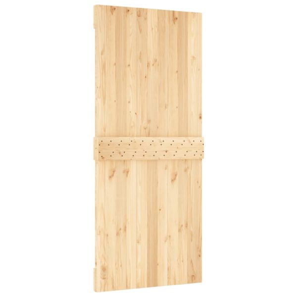 Porta Scorrevole Con Set Hardware 90x210 Cm Legno Massello Pino - Image 5