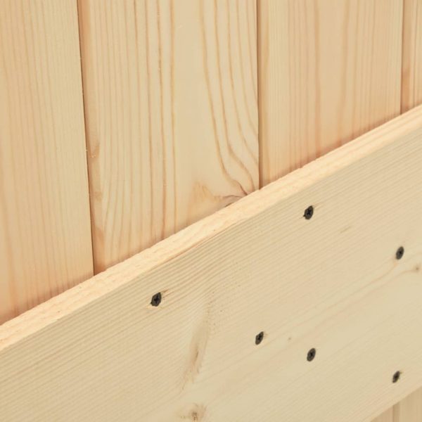 Porta Scorrevole Con Set Hardware 90x210 Cm Legno Massello Pino - Image 6