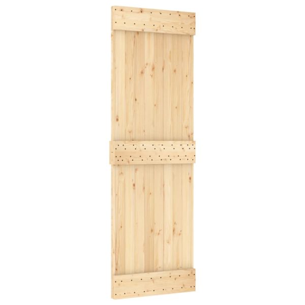 Porta Scorrevole Con Set Hardware 70x210 Cm Legno Massello Pino - Image 3