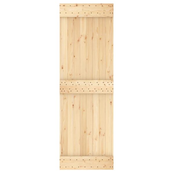 Porta Scorrevole Con Set Hardware 70x210 Cm Legno Massello Pino - Image 4