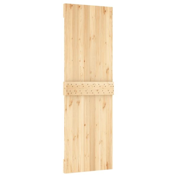 Porta Scorrevole Con Set Hardware 70x210 Cm Legno Massello Pino - Image 5