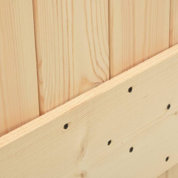 Porta Scorrevole Con Set Hardware 70x210 Cm Legno Massello Pino - Image 6