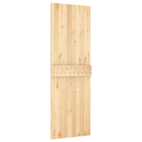 Porta Scorrevole Con Set Hardware 70x210 Cm Legno Massello Pino - Image 5