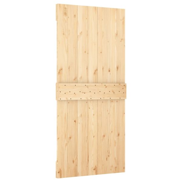 Porta Scorrevole Con Set Hardware 100x210cm Legno Massello Pino - Image 5