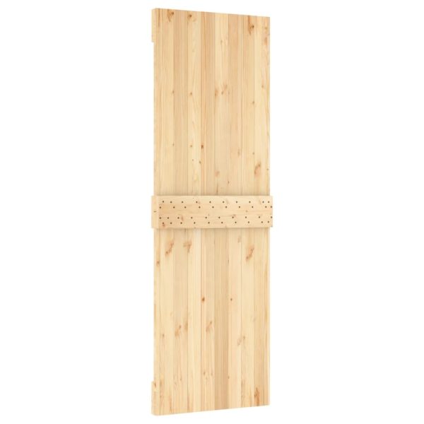 Porta Scorrevole Con Set Hardware 70x210 Cm Legno Massello Pino - Image 5