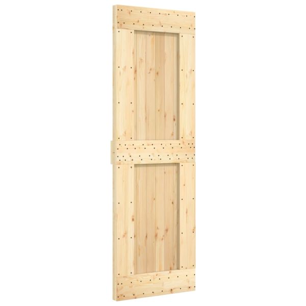 Porta Scorrevole Con Set Hardware 70x210 Cm Legno Massello Pino - Image 3