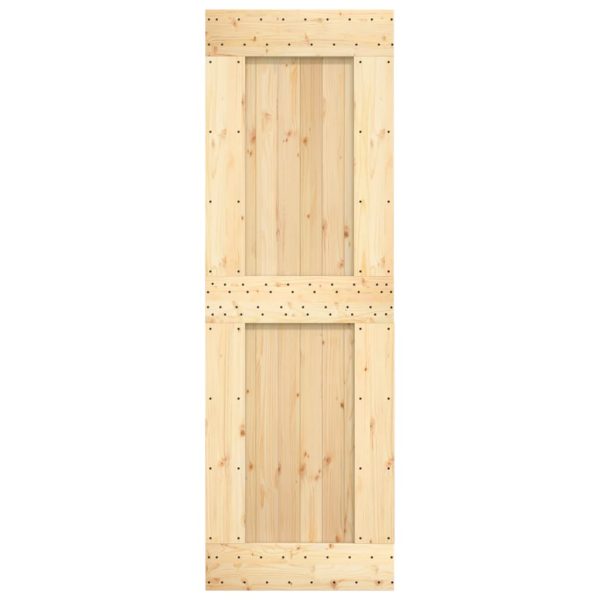 Porta Scorrevole Con Set Hardware 70x210 Cm Legno Massello Pino - Image 4