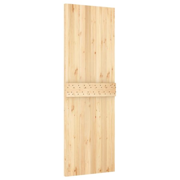 Porta Scorrevole Con Set Hardware 70x210 Cm Legno Massello Pino - Image 5