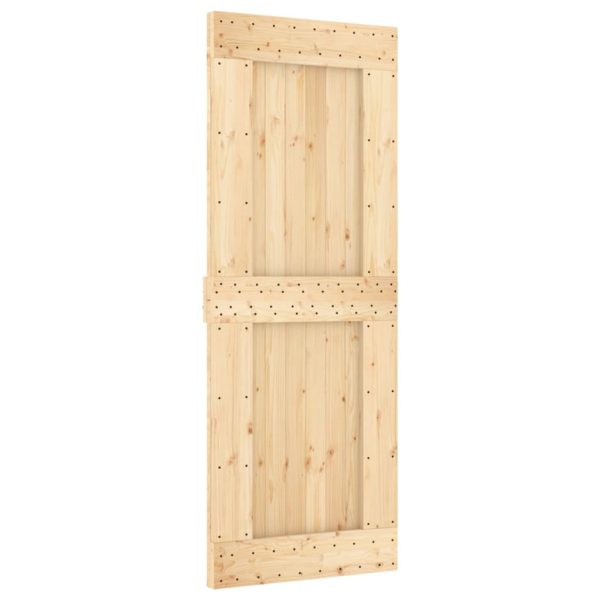 Porta Scorrevole Con Set Hardware 80x210 Cm Legno Massello Pino - Image 3