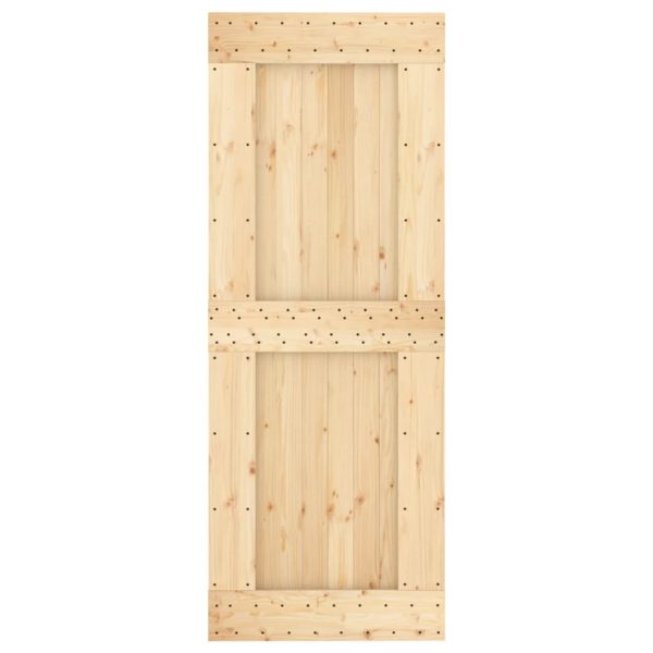 Porta Scorrevole Con Set Hardware 80x210 Cm Legno Massello Pino - Image 4