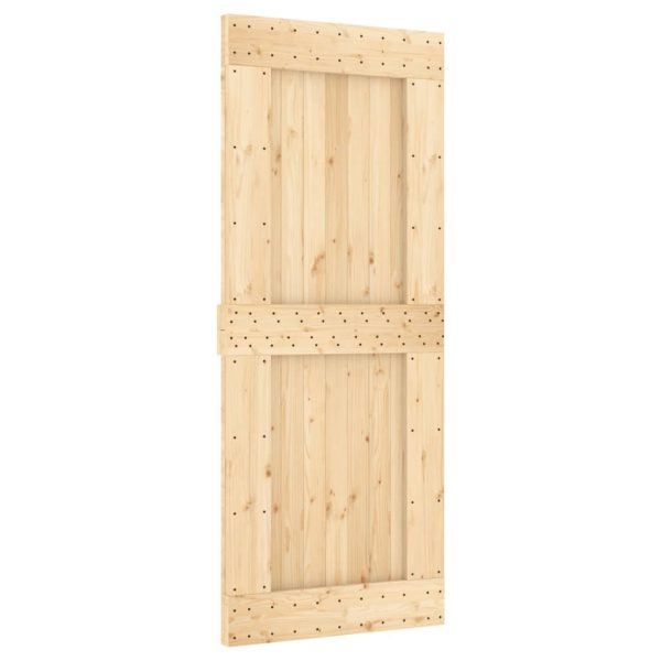 Porta Scorrevole Con Set Hardware 85x210 Cm Legno Massello Pino - Image 3