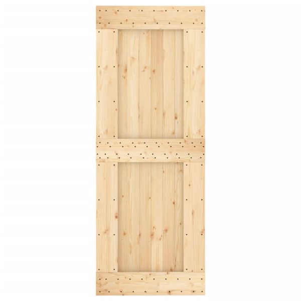 Porta Scorrevole Con Set Hardware 85x210 Cm Legno Massello Pino - Image 4