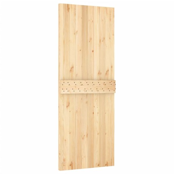 Porta Scorrevole Con Set Hardware 85x210 Cm Legno Massello Pino - Image 5