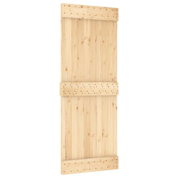 Porta Scorrevole Con Set Hardware 80x210 Cm Legno Massello Pino - Image 3