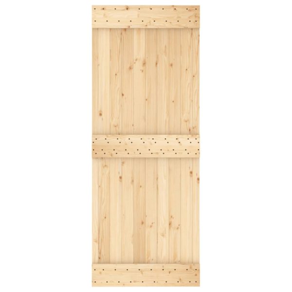 Porta Scorrevole Con Set Hardware 80x210 Cm Legno Massello Pino - Image 4