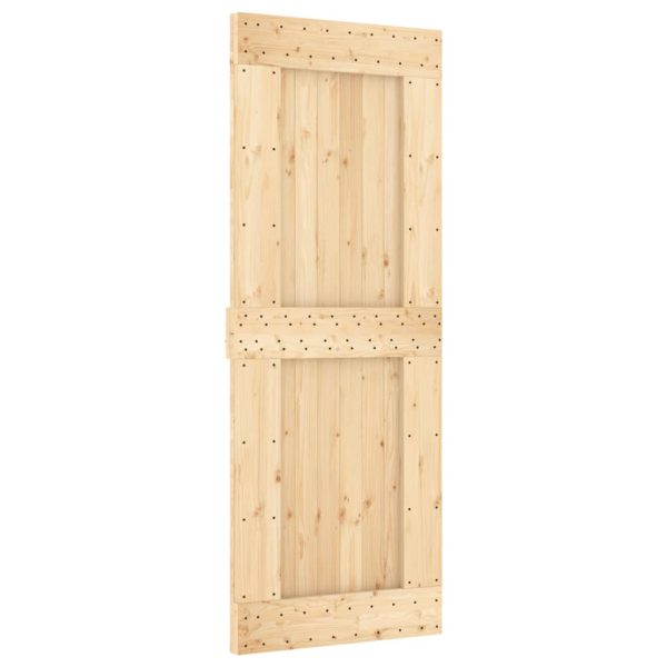 Porta Scorrevole Con Set Hardware 80x210 Cm Legno Massello Pino - Image 3