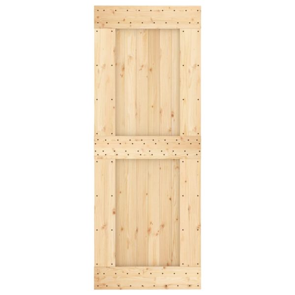 Porta Scorrevole Con Set Hardware 80x210 Cm Legno Massello Pino - Image 4