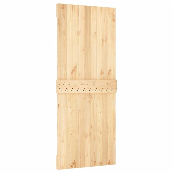 Porta Scorrevole Con Set Hardware 85x210 Cm Legno Massello Pino - Image 5