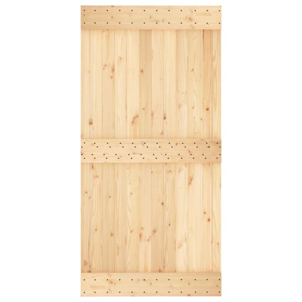 Porta Scorrevole Con Set Hardware 100x210cm Legno Massello Pino - Image 4