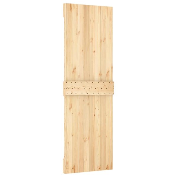 Porta Scorrevole Con Set Hardware 70x210 Cm Legno Massello Pino - Image 5