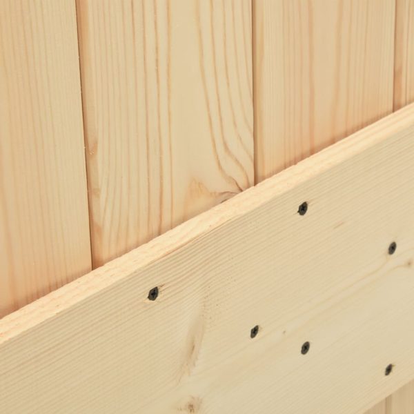 Porta Scorrevole Con Set Hardware 70x210 Cm Legno Massello Pino - Image 6