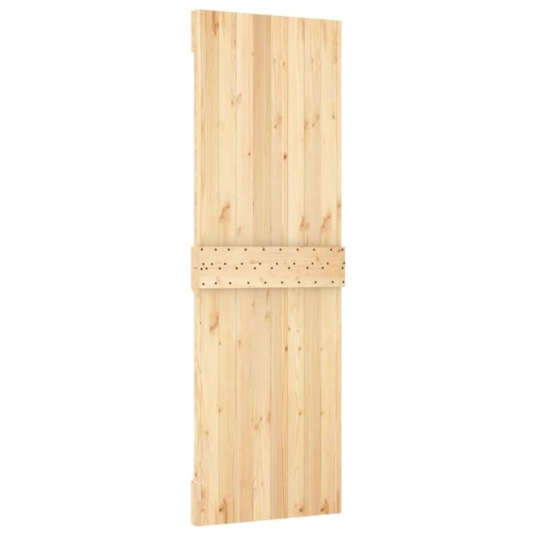 Porta Scorrevole Con Set Hardware 80x210 Cm Legno Massello Pino - Image 5